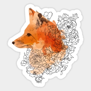 Watercolor fox Sticker